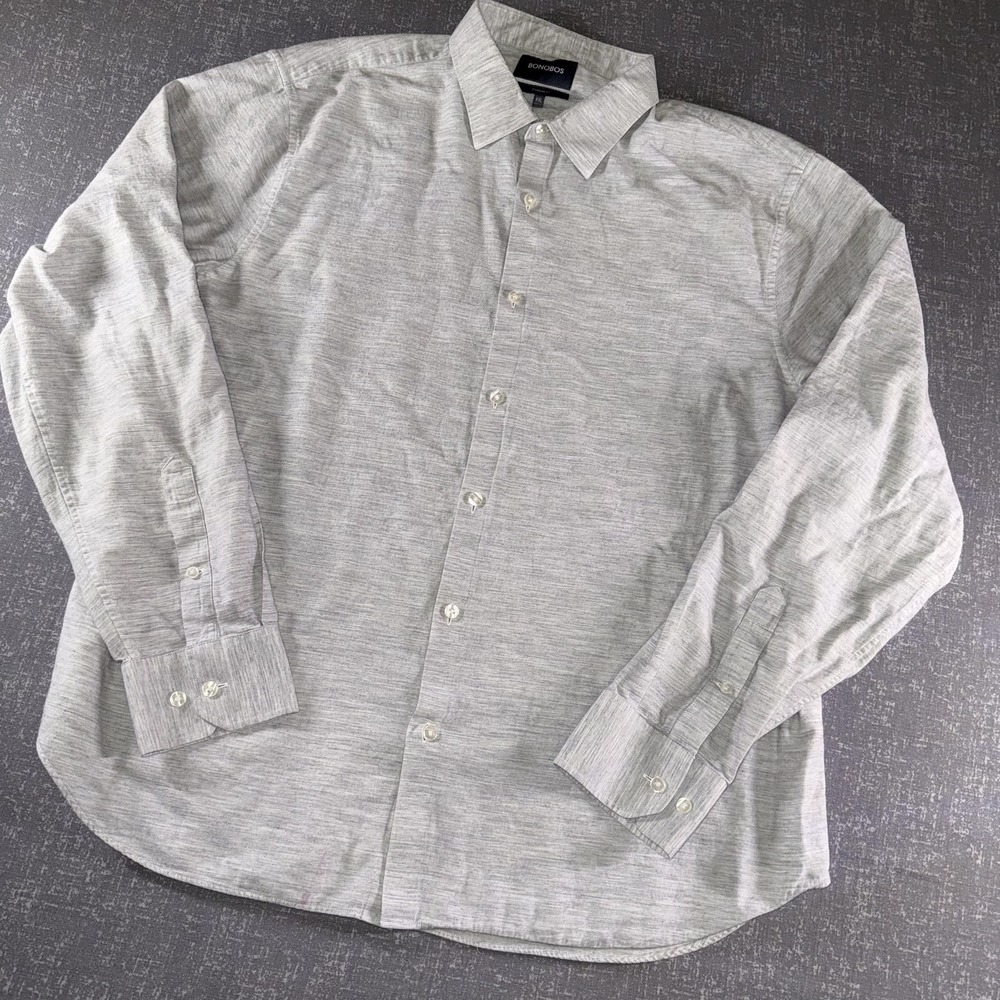 Bonobos Shirt Mens 2XL Gray Standard Fit Long Sleeve Button‎ Up Casual Top